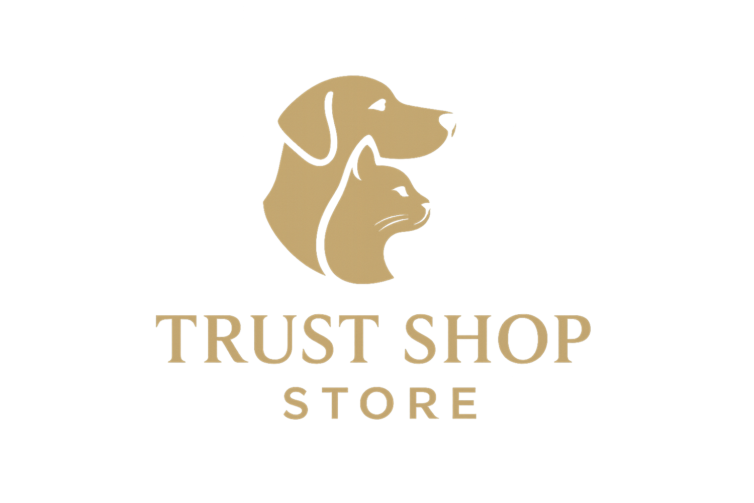 Logo profesional de Trust Shop Store con perros y gatos